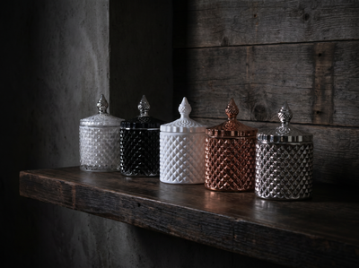 23cl White Gloss Geo Jar - Limited Edition