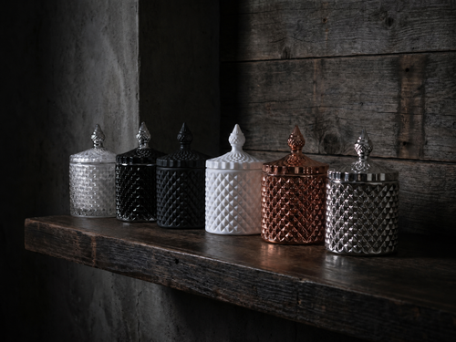 50cl Large High Gloss Black Geo Jar - Limited Edition