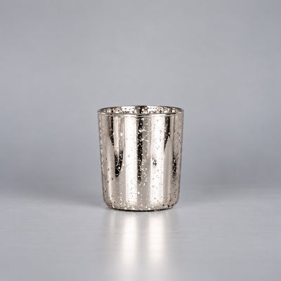 30cl Electroplated Glass Jar - Silver - Box of 6