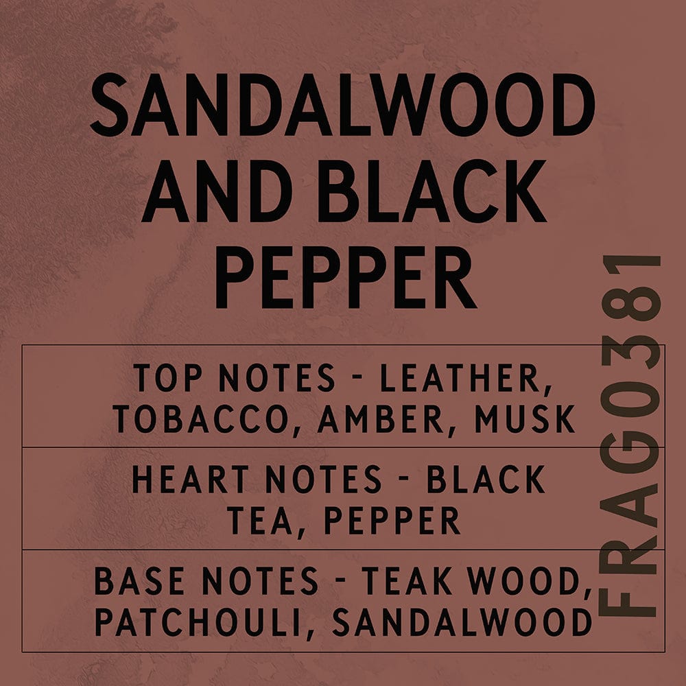 Sandalwood & Black Pepper scent card