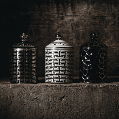 30cl Black Geo Ceramic Jar - Limited Edition