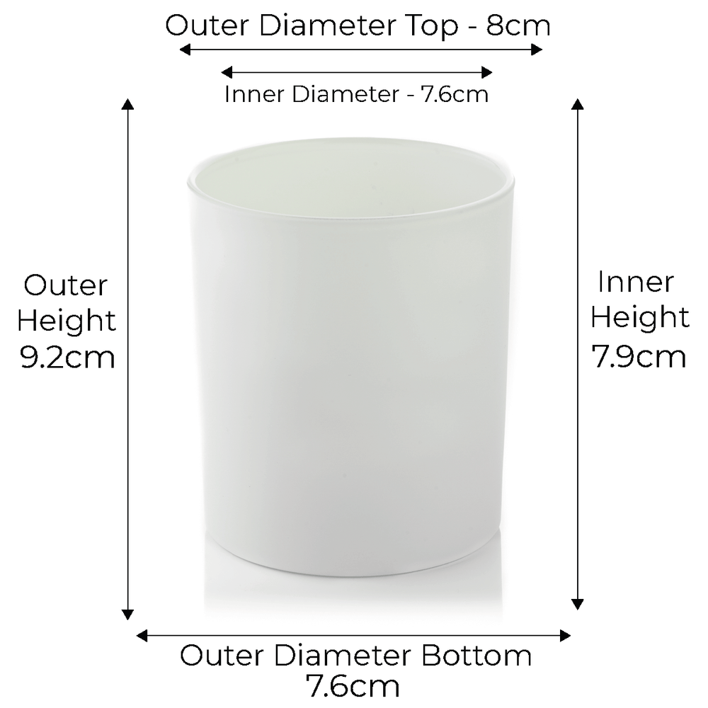 30cl Lotti Candle Glass - Externally White Matt