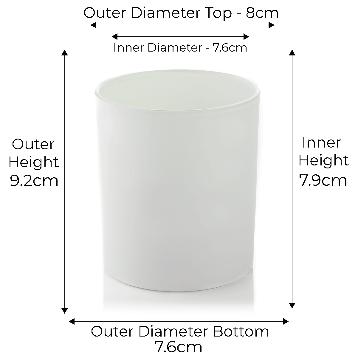30cl Lotti Candle Glass - Externally White Matt