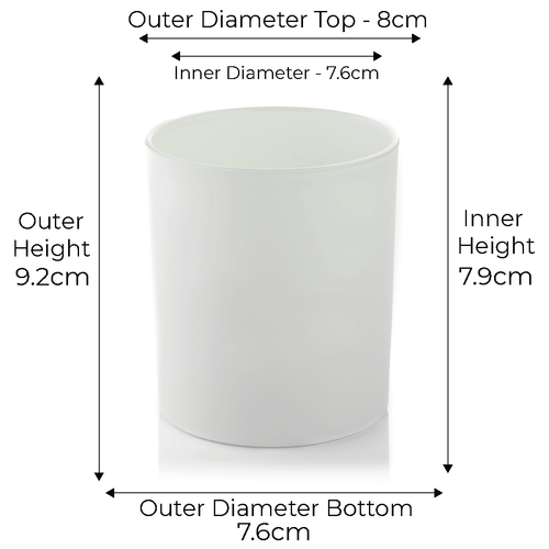 30cl Lotti Candle Glass - Externally White Matt