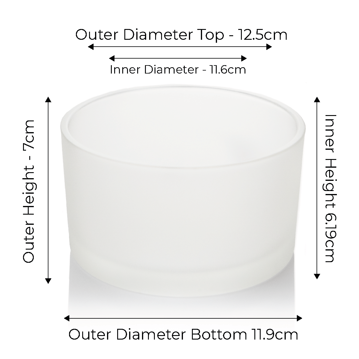 Candle Shack BV 50cl Candle Glass Bowl - Frosted Finish
