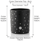 Candle Shack BV Candle Jar 30cl Lotti Candle Glass - Black Matt With Silver Stars (Box Of 6)