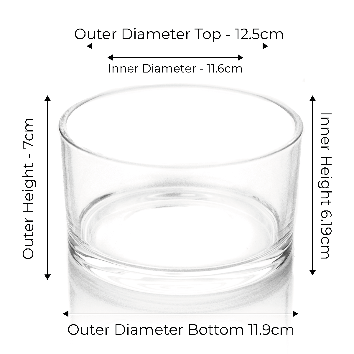 Candle Shack BV Candle Jar 50cl Candle Glass Bowl - Clear