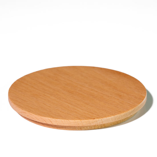 Candle Shack BV Lid 30cl Shallow Beech Lid (no silicone) - Pack of 6