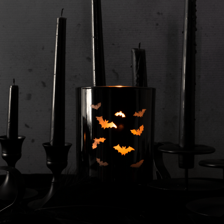 Candle Shack Candle Jar Fang-tastic - Gloss Black 30cl Lotti Halloween Candle Jar (Box of 6)