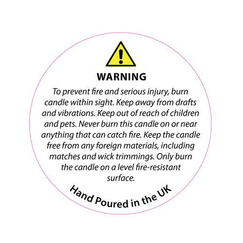 28mm White Candle Safety Label