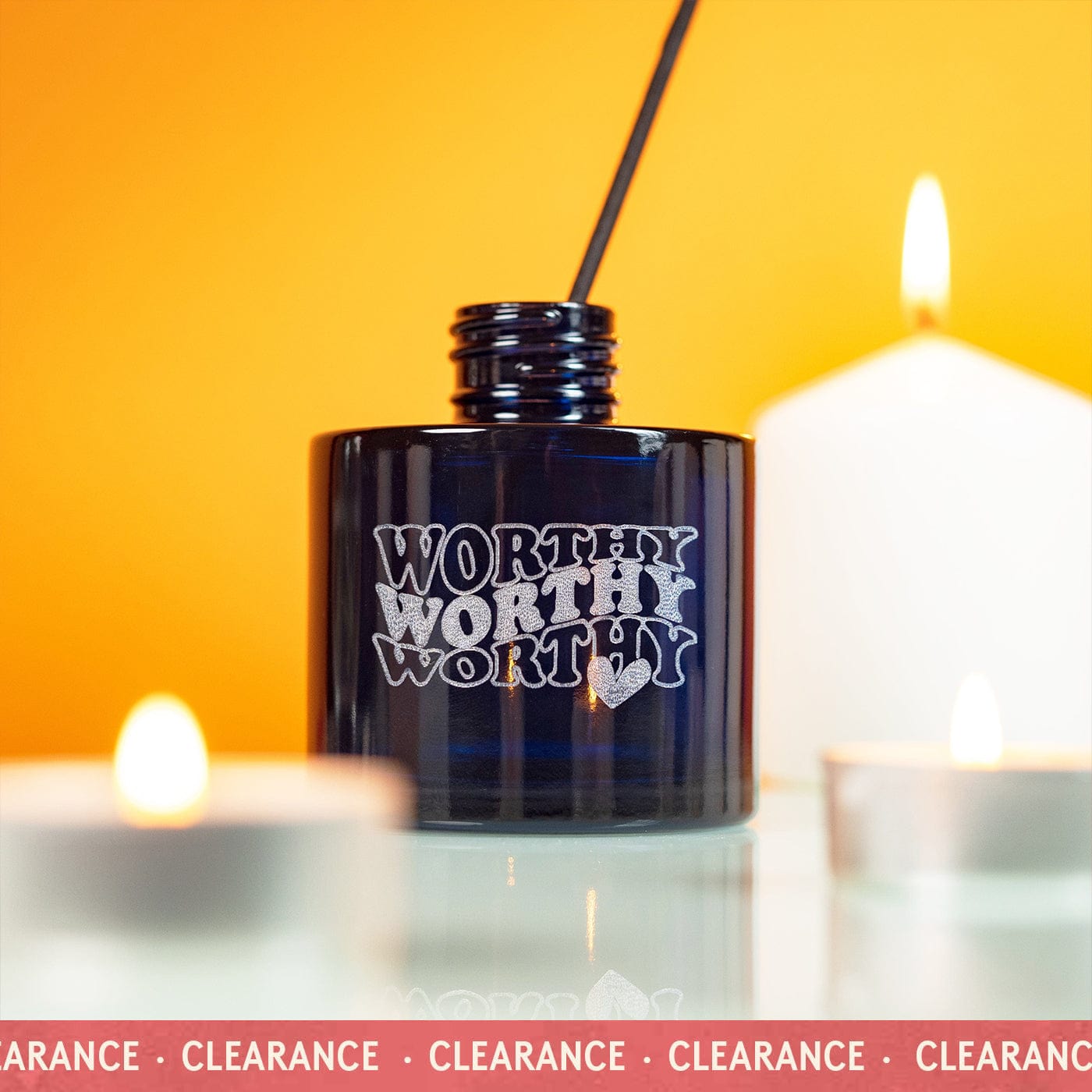 Candle Shack Diffuser Bottle You Are Worthy - Blue Sapphire 100ml Squat Diffuser Bottle (Box of 6)