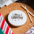 Candle Shack UK Lid Merry Christmas - Christmas White Wooden Lid For 30cl Candle