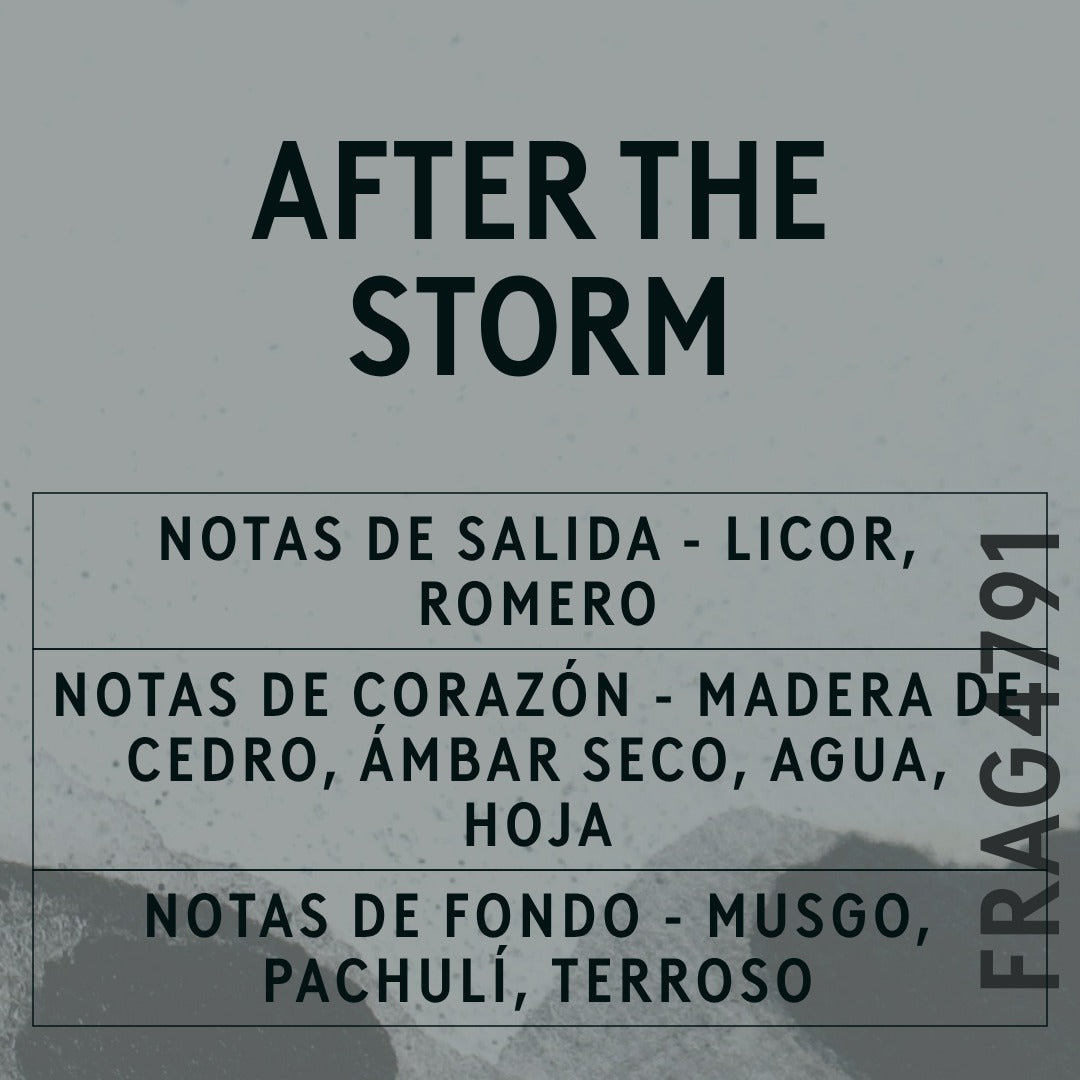After The Storm Fragrance Oil scent card (Spanish)