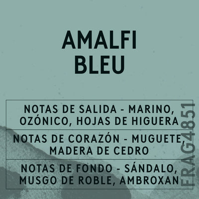 Amalfi Bleu Fragrance Oil scent card (Spanish)