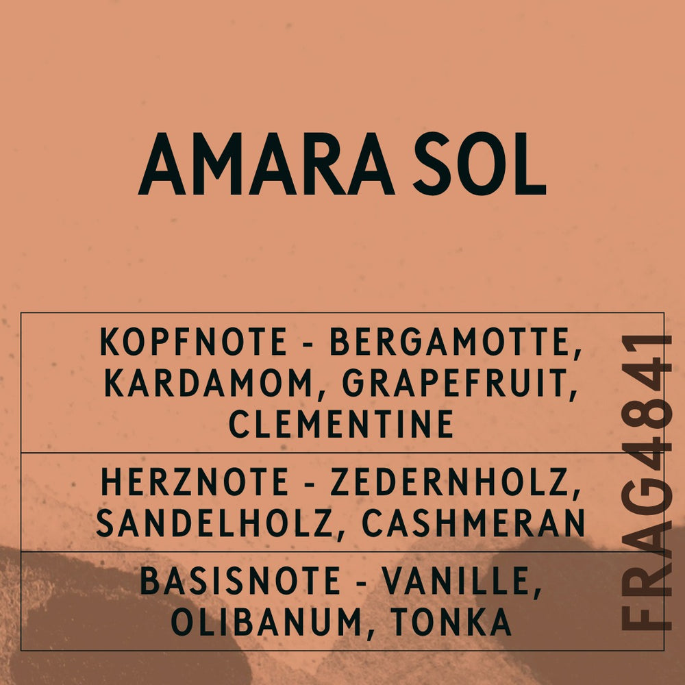 Amara Sol Fragrance Oil scent card (German)