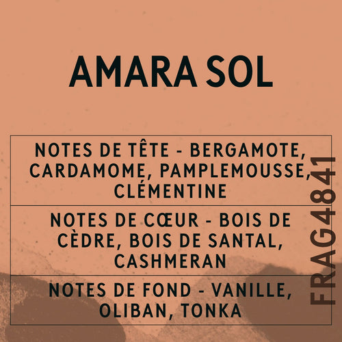 Amara Sol Fragrance Oil scent card (French)