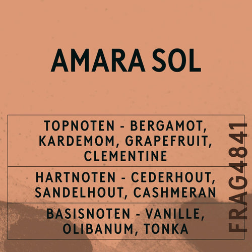 Amara Sol Fragrance Oil scent card (Dutch)