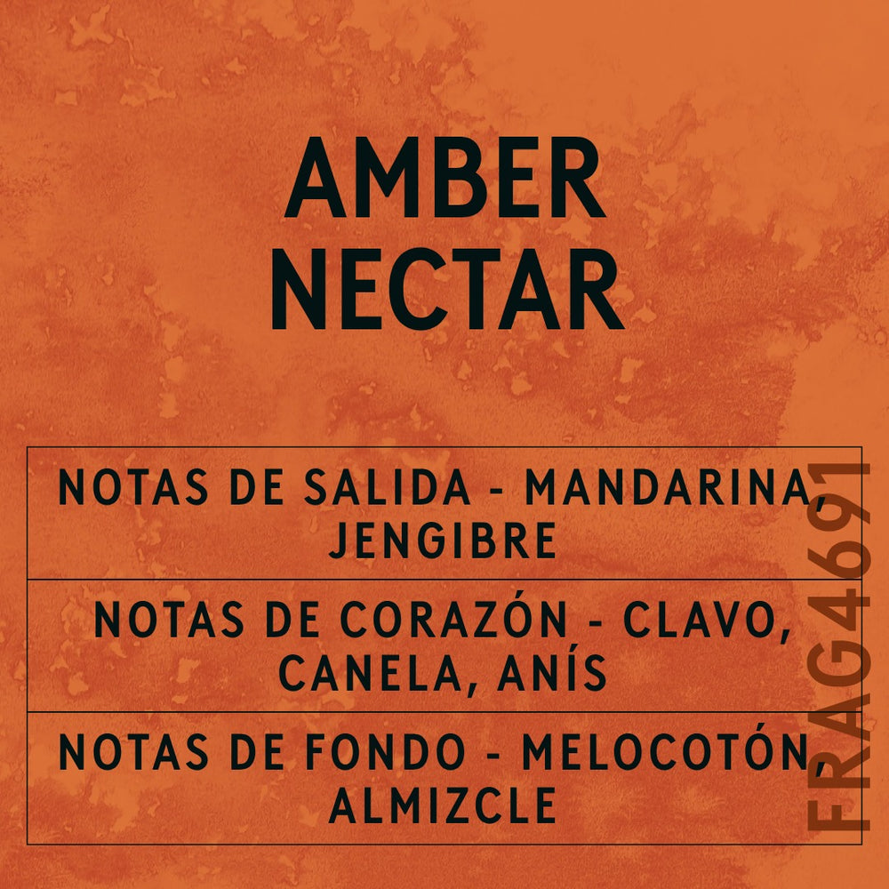 Amber Nectar Fragrance Oil scent card (Spanish)