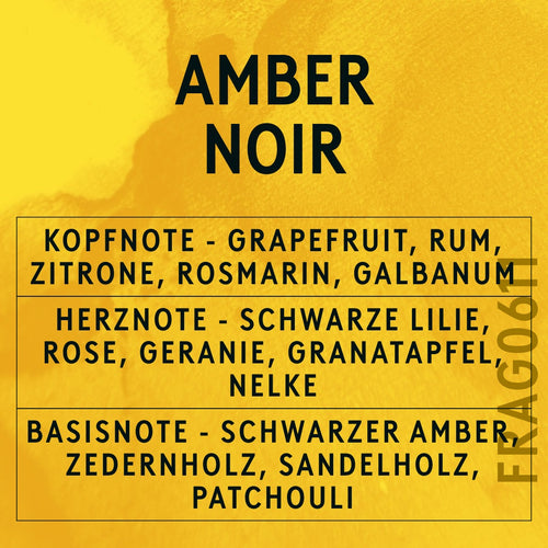 Amber Noir Fragrance Oil scent card (German)