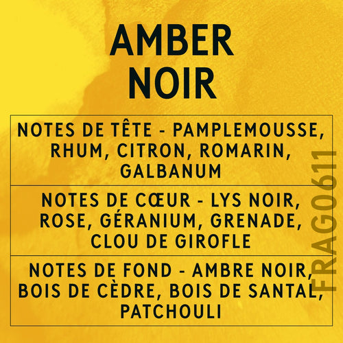 Amber Noir Fragrance Oil scent card (French)