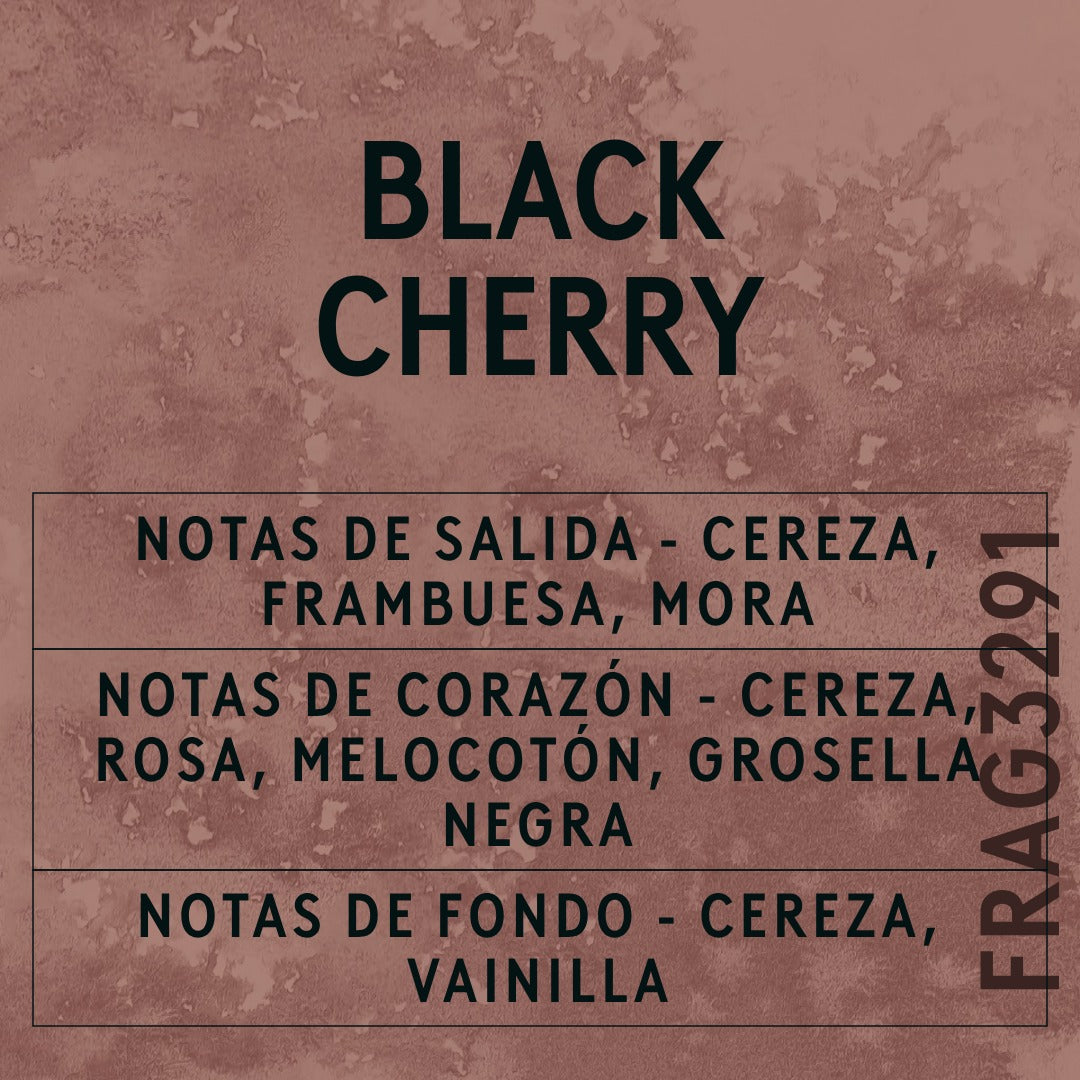 Black Cherry Fragrance Oil scent card (Spanish)