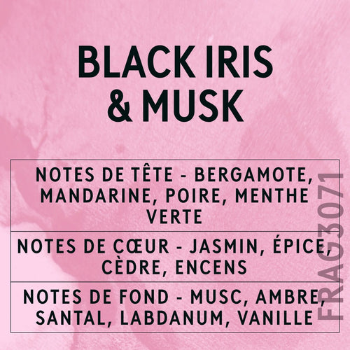 Black Iris & Musk Fragrance Oil scent card (French)