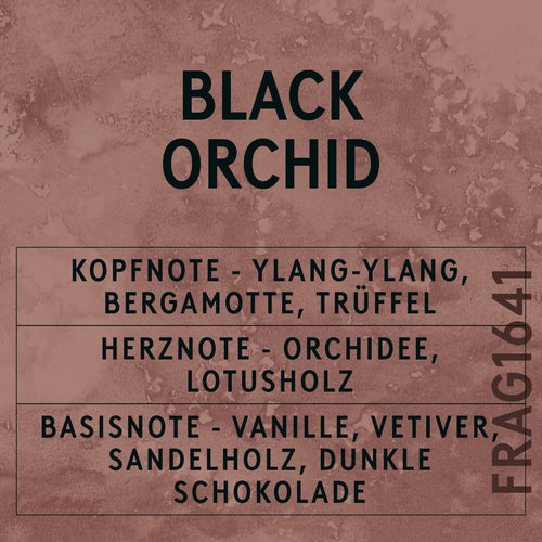 Black Orchid Fragrance Oil scent card (German)
