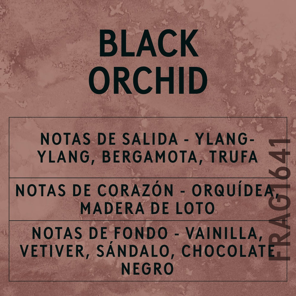 Black Orchid Fragrance Oil scent card (Spanish)