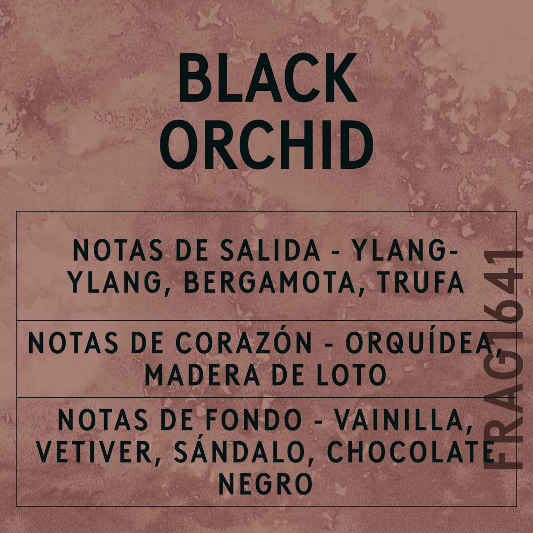Black Orchid Fragrance Oil scent card (Spanish)