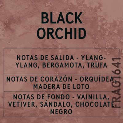 Black Orchid Fragrance Oil scent card (Spanish)