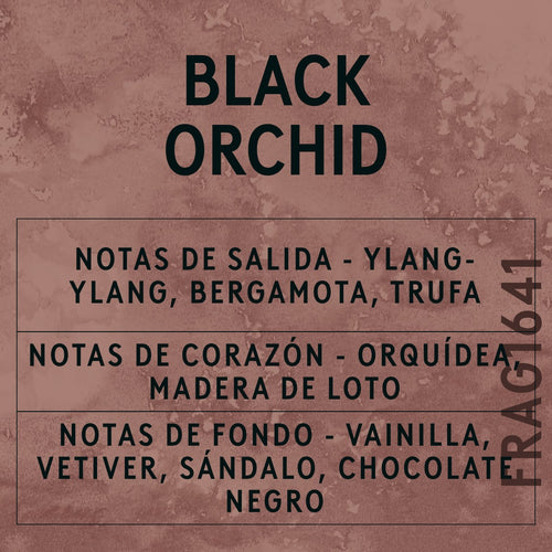 Black Orchid Fragrance Oil scent card (Spanish)