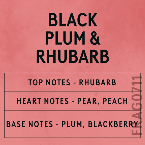 Black Plum & Rhubarb fragrance oil - Candle Shack aluminium bottle with dried botanicals on a dark slate background