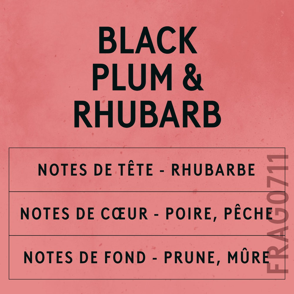 Black Plum & Rhubarb Fragrance Oil scent card (French)