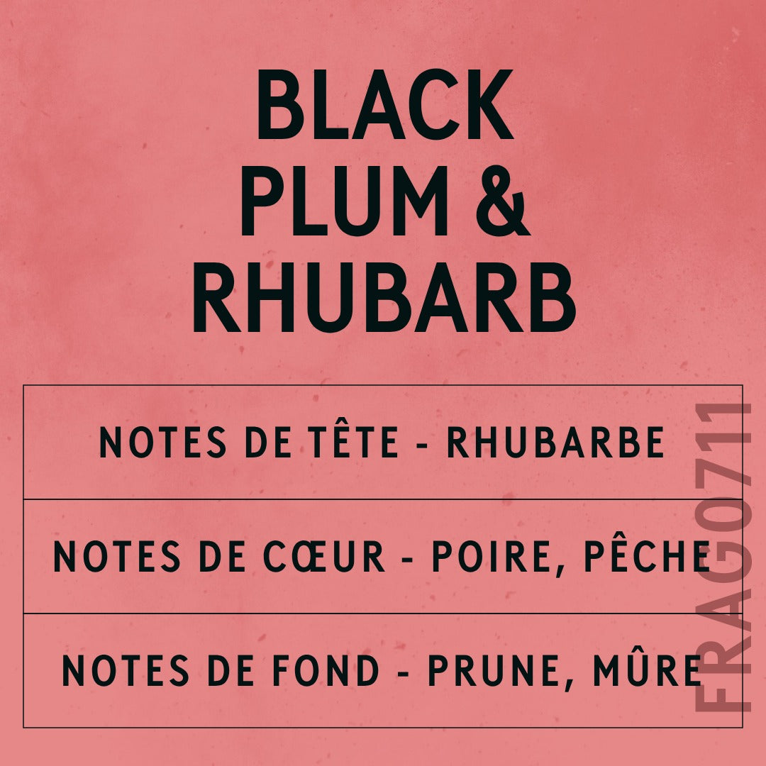 Black Plum & Rhubarb Fragrance Oil scent card (French)