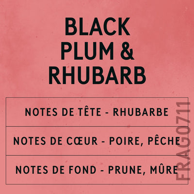 Black Plum & Rhubarb Fragrance Oil scent card (French)
