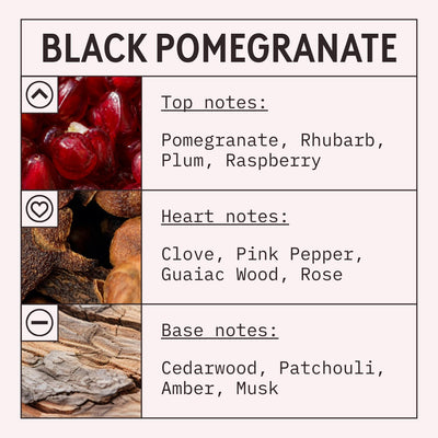 Black Pomegranate Fragrance Oil scent card (English)