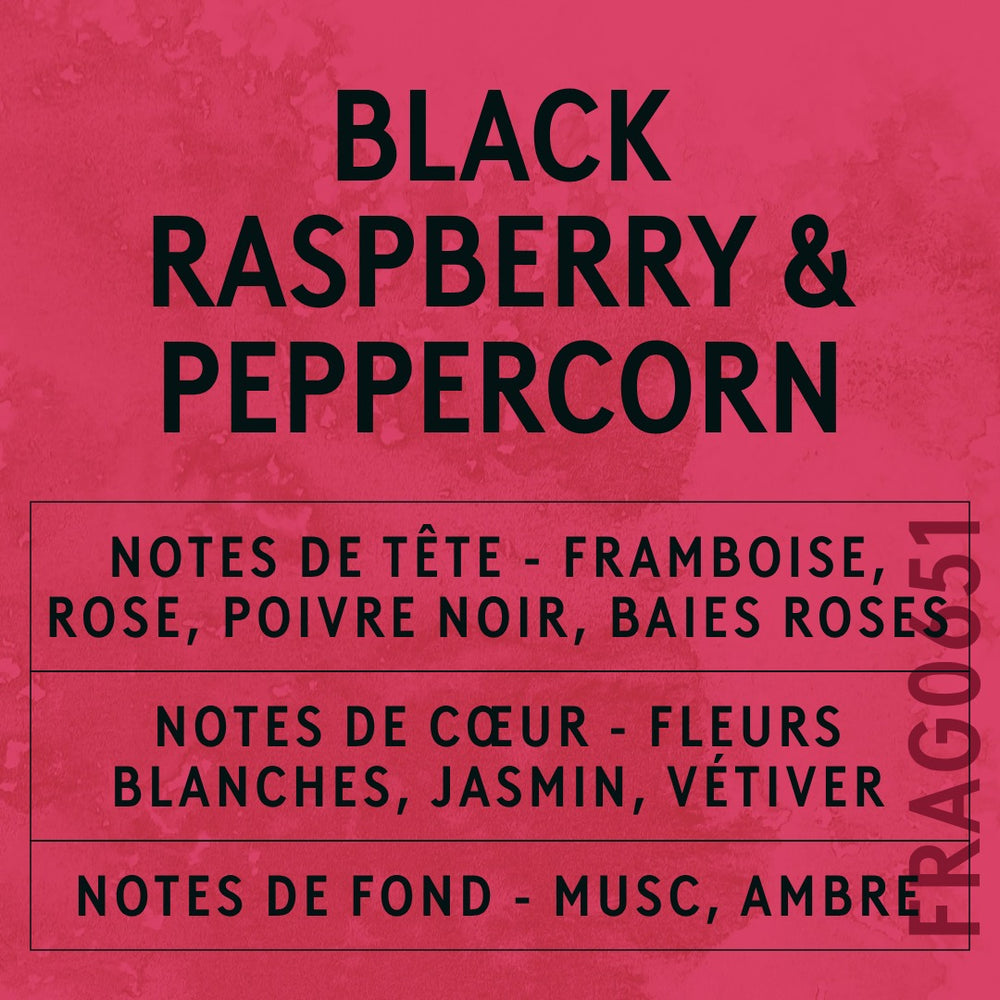 Black Raspberry & Peppercorn Fragrance Oil scent card (French)