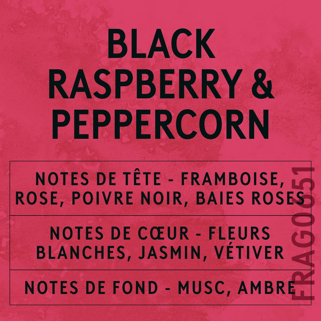 Black Raspberry & Peppercorn Fragrance Oil scent card (French)