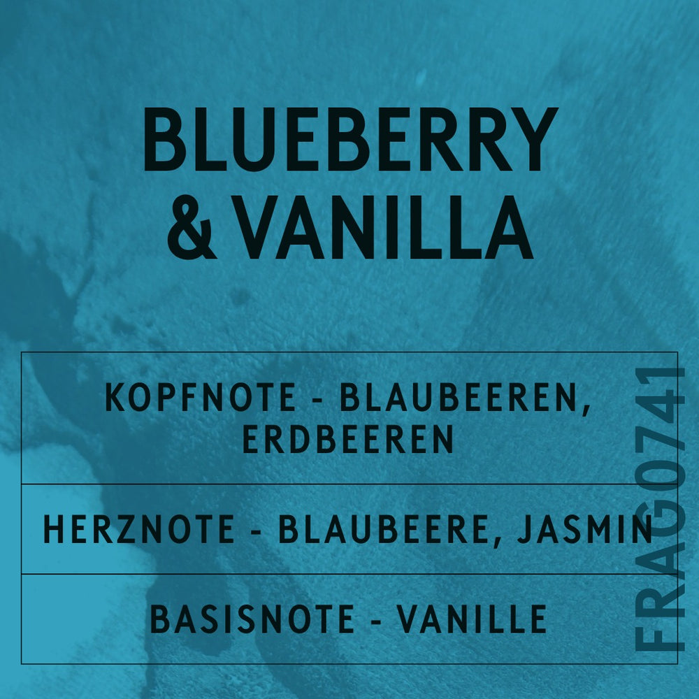 Blueberry & Vanilla Fragrance Oil scent card (German)