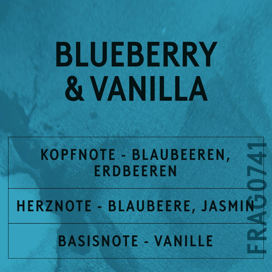 Blueberry & Vanilla Fragrance Oil scent card (German)