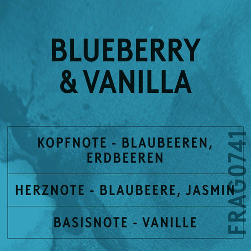 Blueberry & Vanilla Fragrance Oil scent card (German)