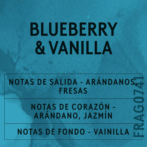 Blueberry & Vanilla Fragrance Oil scent card (Spanish)