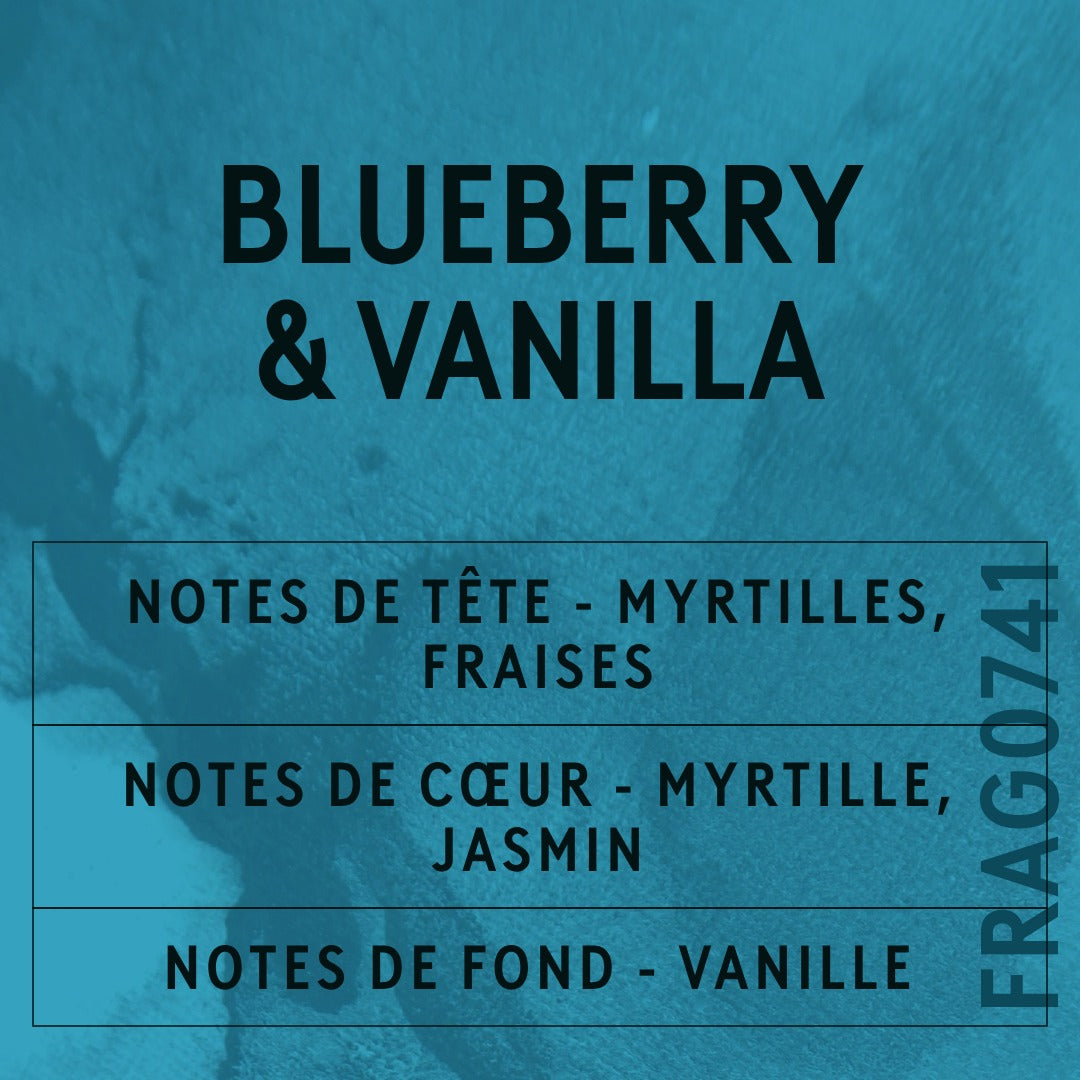 Blueberry & Vanilla Fragrance Oil scent card (French)