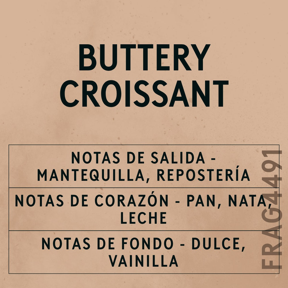 Buttery Croissant Fragrance Oil scent card (Spanish)