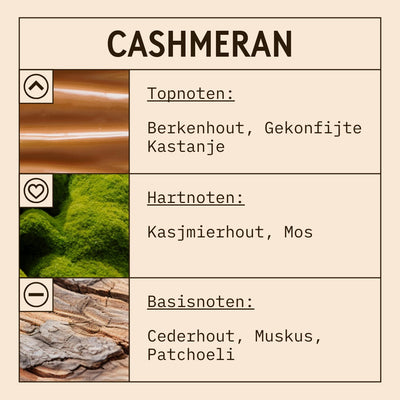 Cashmeran Fragrance Oil scent card (Dutch)