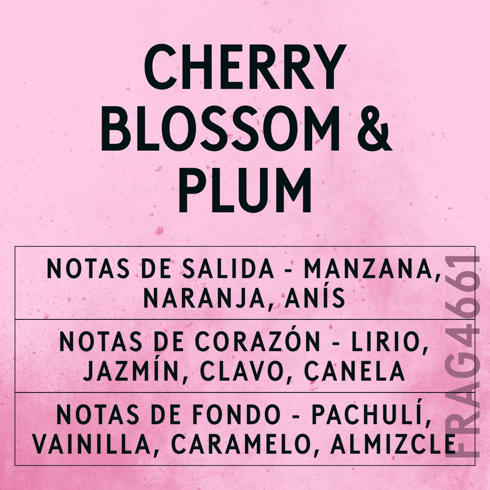 Cherry Blossom & Plum Fragrance Oil scent card (Spanish)