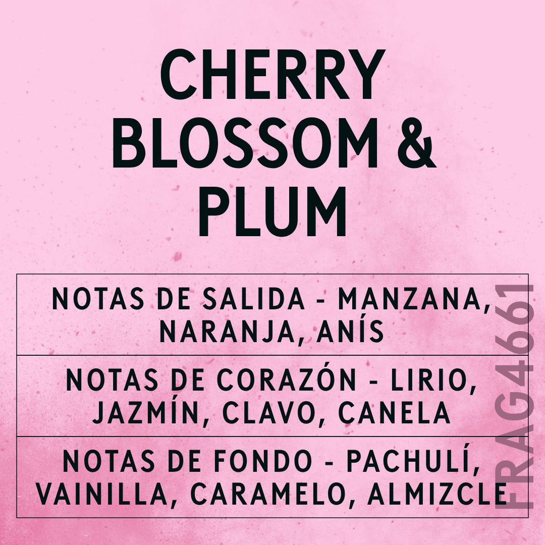 Cherry Blossom & Plum Fragrance Oil scent card (Spanish)