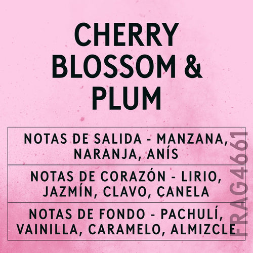 Cherry Blossom & Plum Fragrance Oil scent card (Spanish)