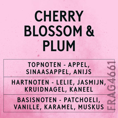 Cherry Blossom & Plum Fragrance Oil scent card (Dutch)