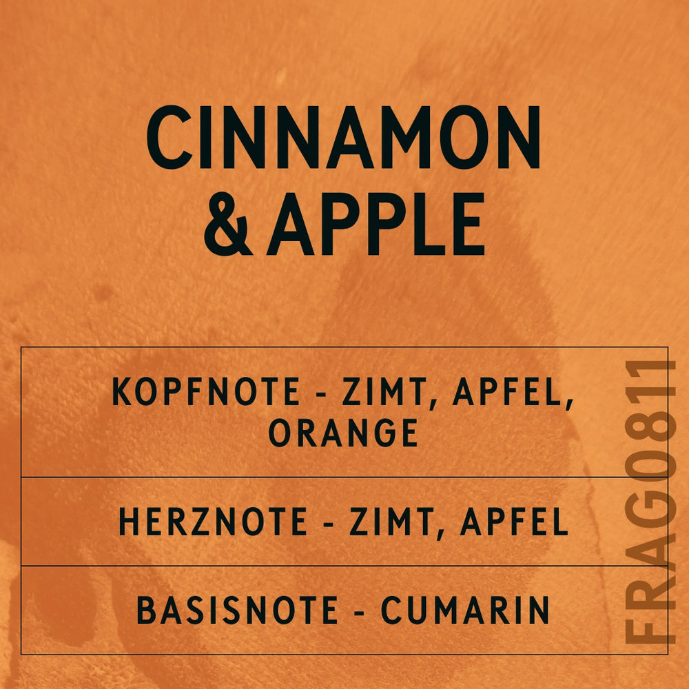 Cinnamon and Apple Fragrance Oil scent card (German)